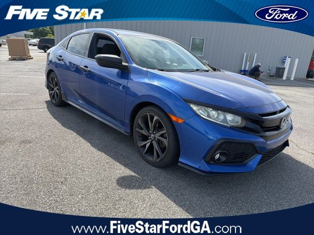 Blue 2018 Honda Civic Hatchback Sport FWD Hatchback Front-Wheel Drive 6-Speed Manual