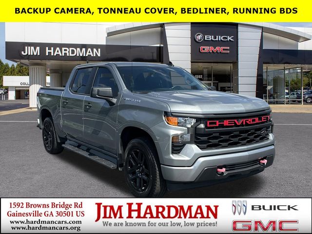 Sterling Gray Metallic 2025 Chevrolet Silverado 1500 Custom Crew Cab 4WD Pickup Truck Four-Wheel Drive 8-Speed Automatic