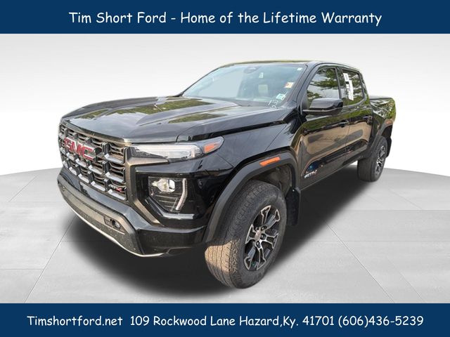 Black 2023 GMC Canyon AT4 Crew Cab 4WD Pickup Truck Four-Wheel Drive 8-Speed Automatic