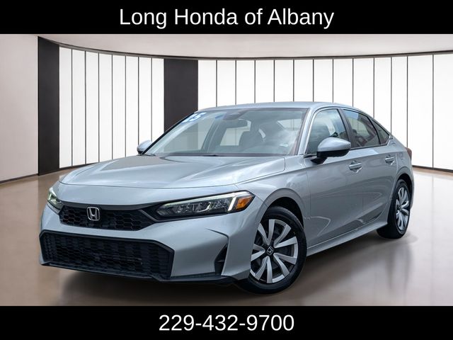 Silver 2025 Honda Civic Sedan Front-Wheel Drive Continuously Variable Transmission