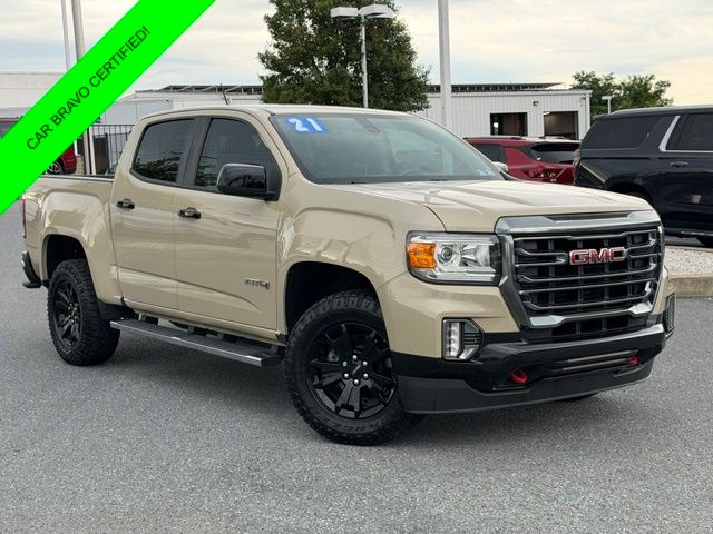 Desert Sand Metallic 2021 GMC Canyon Pickup Truck Four-Wheel Drive 8-Speed Automatic