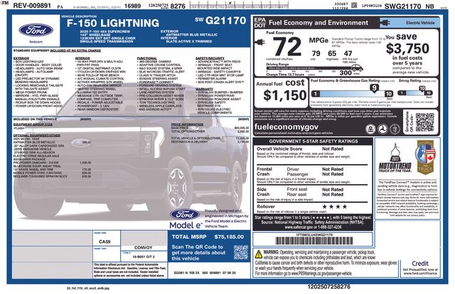 new 2025 Ford F-150 Lightning car, priced at $64,329