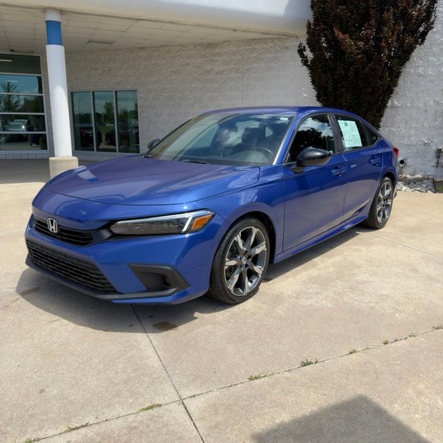 Aegean Blue Metallic 2023 Honda Civic Sedan Front-Wheel Drive Continuously Variable Transmission