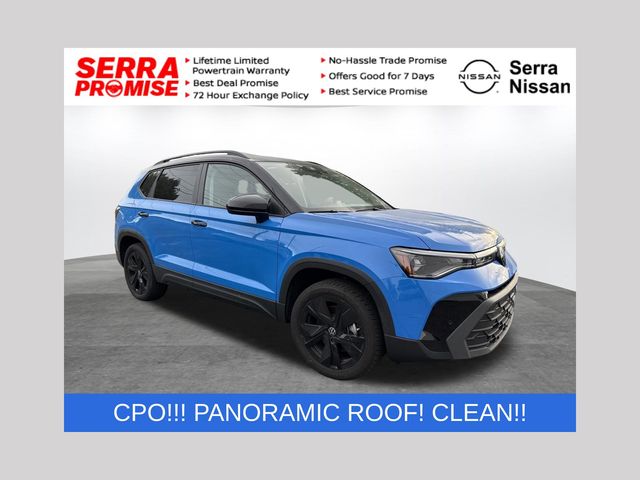 Cornflower Blue w/Deep Black Roof 2025 Volkswagen Taos SE Black FWD SUV / Crossover Front-Wheel Drive 8-Speed Automatic