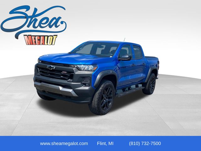 Glacier Blue Metallic 2024 Chevrolet Colorado Pickup Truck Four-Wheel Drive 8-Speed Automatic