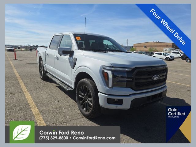 Space White Metallic 2025 Ford F-150 Lariat SuperCrew 4WD Pickup Truck Four-Wheel Drive Automatic
