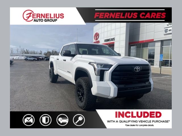 White 2023 Toyota Tundra SR5 CrewMax Cab LB 4WD Pickup Truck Four-Wheel Drive Automatic