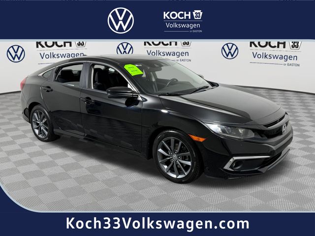 Black 2020 Honda Civic Sedan Front-Wheel Drive Continuously Variable Transmission