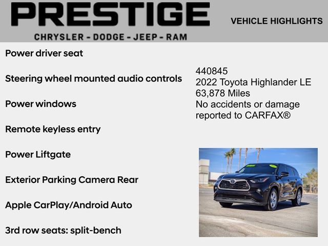 2022 Toyota Highlander LE 2