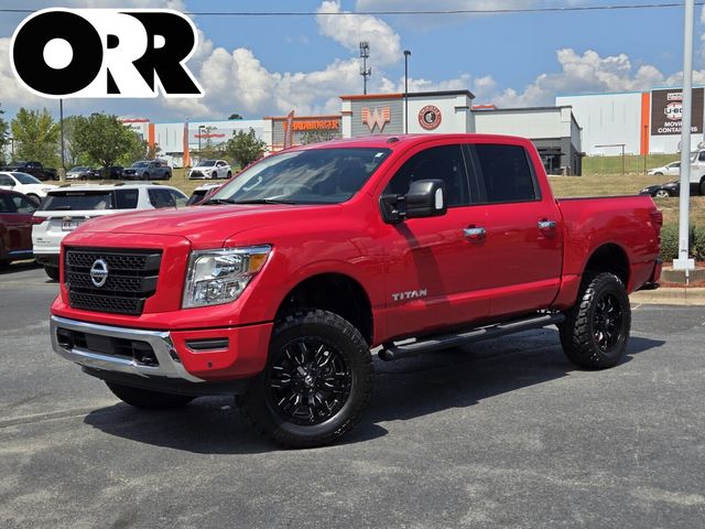 Red Alert 2021 Nissan Titan Pickup Truck Four-Wheel Drive 9-Speed Automatic