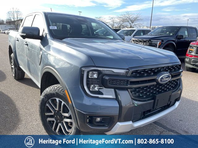 Blue (Azure Gray Metallic Tri-Coat) 2025 Ford Ranger Lariat SuperCrew 4WD Pickup Truck Four-Wheel Drive Automatic