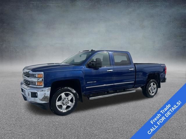 Blue Topaz Metallic 2015 Chevrolet Silverado 2500HD LTZ Crew Cab 4WD Pickup Truck Four-Wheel Drive 6-Speed Automatic
