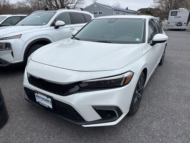 Platinum White Pearl 2023 Honda Civic Hatchback EX-L FWD Hatchback Front-Wheel Drive Continuously Variable Transmission