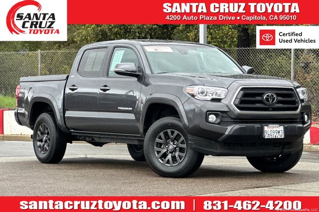 Magnetic Gray Metallic 2022 Toyota Tacoma SR5 V6 Double Cab 4WD Pickup Truck Four-Wheel Drive 6-Speed Automatic