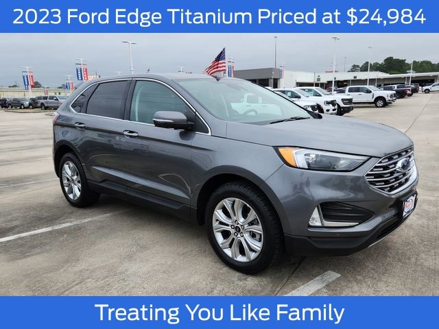 Carbonized Gray Metallic 2023 Ford Edge Titanium AWD SUV / Crossover All-Wheel Drive 8-Speed Automatic
