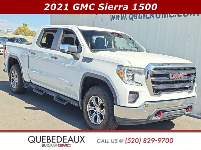 Summit White 2021 GMC Sierra 1500 Crew Cab 4WD Pickup Truck Four-Wheel Drive 6-Speed Automatic