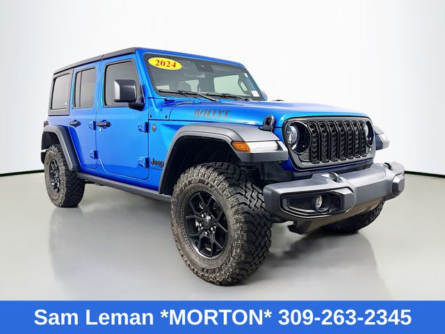 Hydro Blue Pearl Coat 2024 Jeep Wrangler Willys 4-Door 4WD SUV / Crossover Four-Wheel Drive 8-Speed Automatic