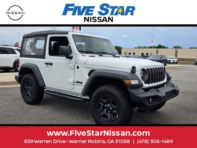 Bright White Clearcoat 2025 Jeep Wrangler Sport 2-Door 4WD SUV / Crossover Four-Wheel Drive 6-Speed Manual