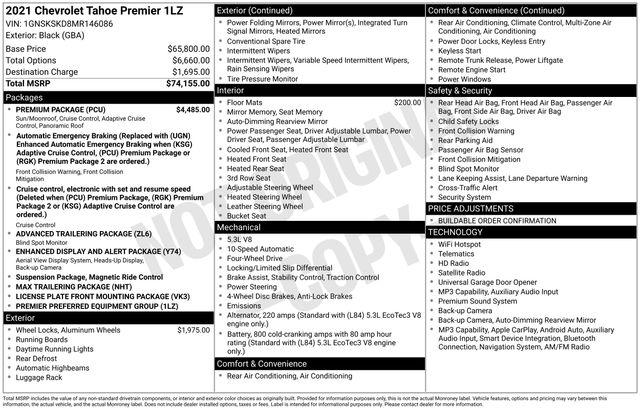2021 Chevrolet Tahoe 4WD Premier