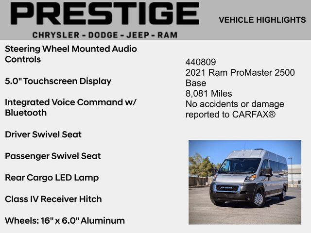 2021 Ram ProMaster 2500 Window Van High Roof 6