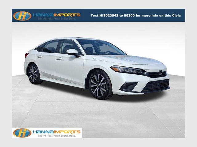 Platinum White Pearl 2024 Honda Civic EX FWD Sedan Front-Wheel Drive Continuously Variable Transmission