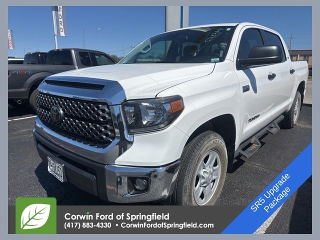 Super White 2021 Toyota Tundra SR5 CrewMax 4WD Pickup Truck Four-Wheel Drive 6-Speed Automatic