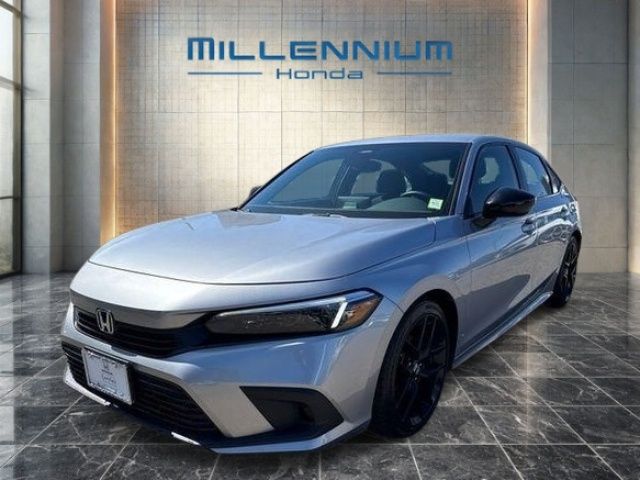 Lunar Silver Metallic 2023 Honda Civic Sport FWD Sedan Front-Wheel Drive Continuously Variable Transmission