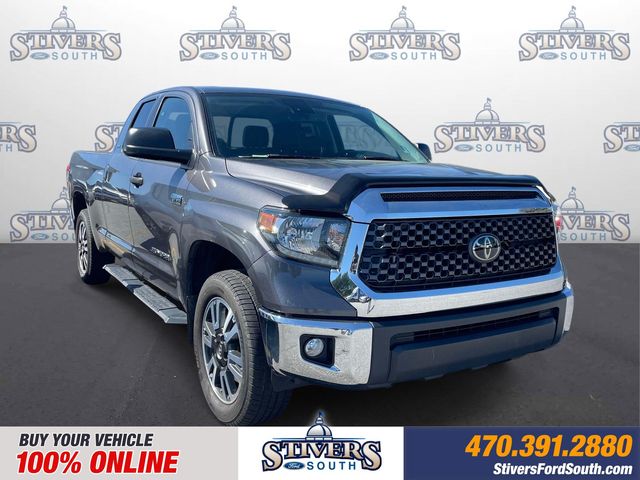 Midnight Black Metallic 2020 Toyota Tundra SR5 Double Cab 4WD Pickup Truck Four-Wheel Drive 6-Speed Automatic