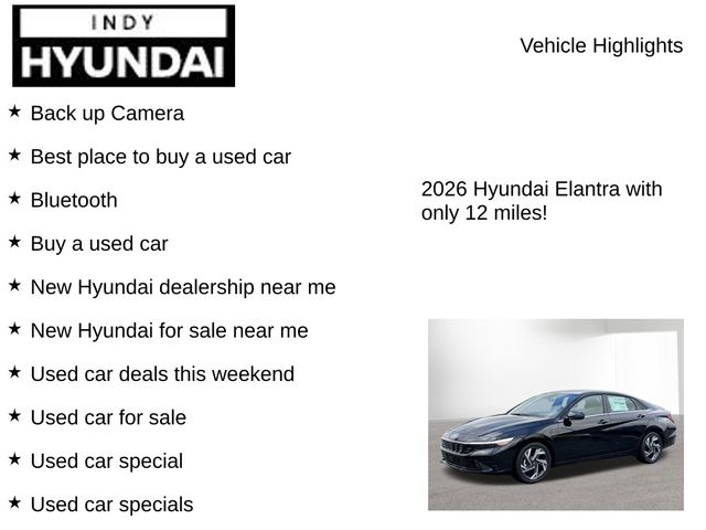 New 2026 Hyundai Elantra For Sale in Indianapolis, IN