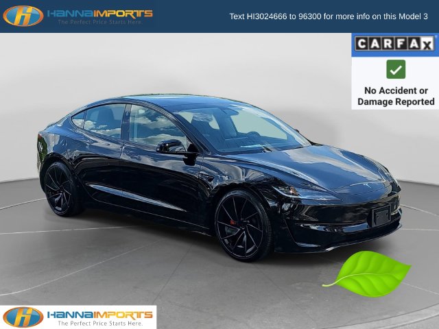 Black 2024 Tesla Model 3 Sedan All-Wheel Drive 1-Speed Automatic