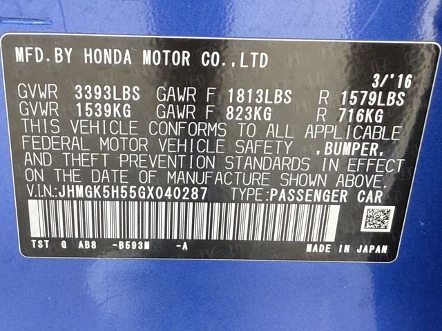 2016 Honda Fit LX Blue at Bravo Nissan