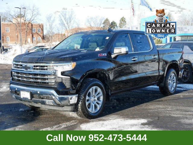 Black 2025 Chevrolet Silverado 1500 LTZ Crew Cab 4WD Pickup Truck Four-Wheel Drive Automatic
