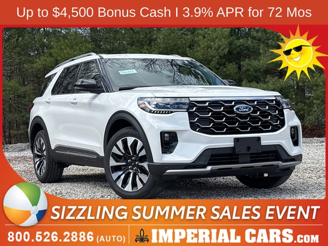 Star White Metallic Tri-Coat 2026 Ford Explorer SUV / Crossover All-Wheel Drive Automatic