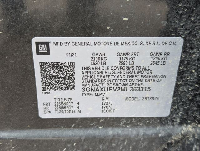 2021 Nightfall Gray Metallic Chevrolet Equinox LT AWD SUV