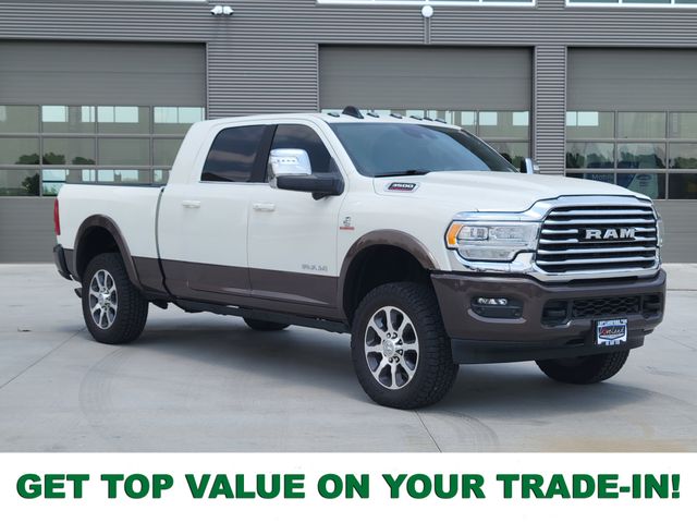 Pearl White 2024 RAM 3500 Pickup Truck Four-Wheel Drive 6-Speed Automatic