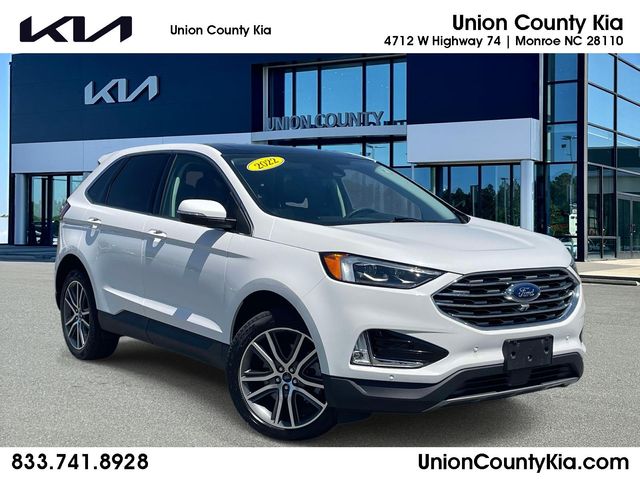 White Metallic 2022 Ford Edge Titanium AWD SUV / Crossover All-Wheel Drive 8-Speed Automatic