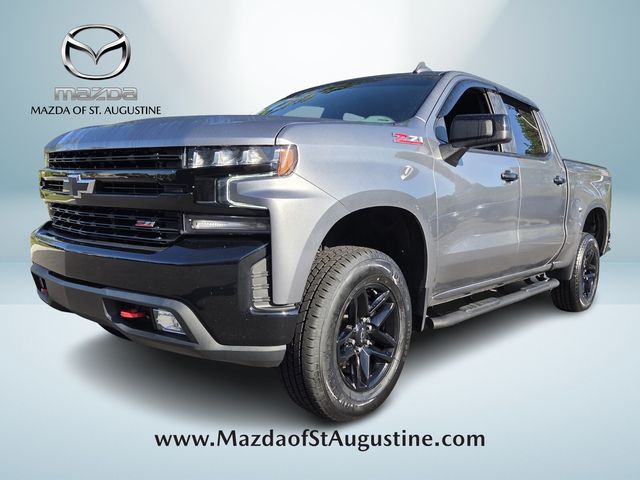 Gray (Steel Metallic) 2021 Chevrolet Silverado 1500 LT Trail Boss Crew Cab 4WD Pickup Truck Four-Wheel Drive Automatic