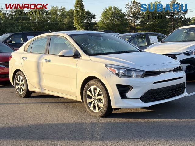 Clear White 2023 Kia Rio S FWD Sedan Front-Wheel Drive Continuously Variable Transmission