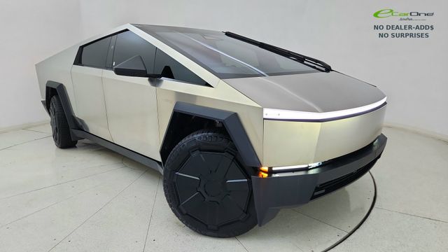 Gray (Stainless Steel) 2024 Tesla Cybertruck Crew Cab AWD Pickup Truck All-Wheel Drive 1-Speed Automatic