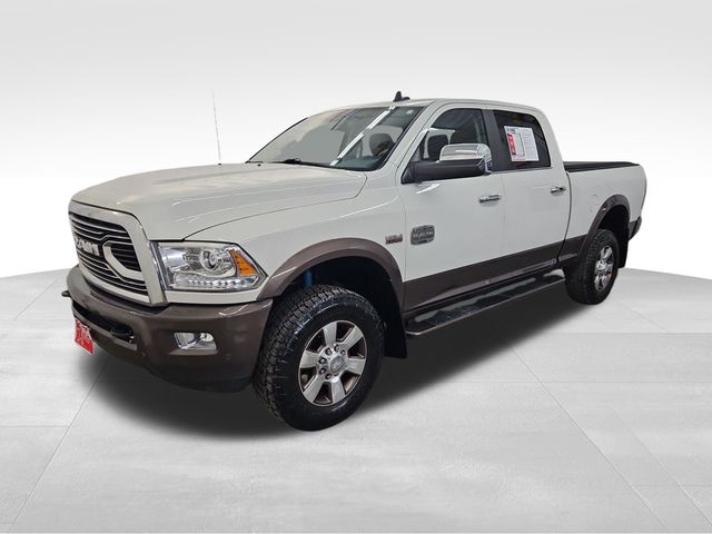 Pearl White 2018 RAM 2500 Laramie Longhorn Crew Cab 4WD Pickup Truck Four-Wheel Drive 6-Speed Automatic