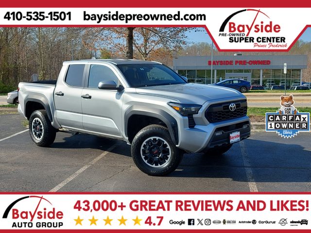 Silver 2024 Toyota Tacoma TRD Off-Road Double Cab 4WD Pickup Truck Four-Wheel Drive 8-Speed Automatic