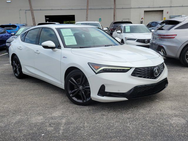 Platinum White 2024 Acura Integra FWD with Technology and A-SPEC Package Sedan Front-Wheel Drive 6-Speed Manual