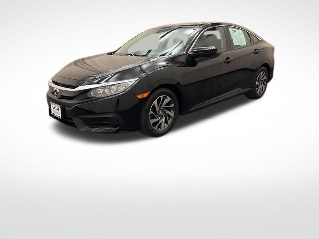 Black 2017 Honda Civic EX Sedan Front-Wheel Drive Continuously Variable Transmission