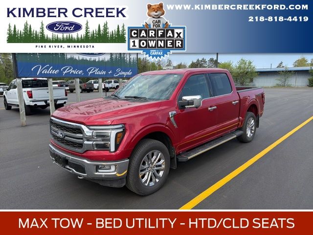 Rapid Red Metallic Tinted Clearcoat 2024 Ford F-150 Lariat SuperCrew 4WD Pickup Truck Four-Wheel Drive Automatic