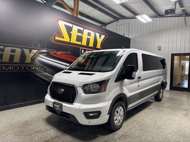 Oxford White 2024 Ford Transit Passenger 350 XLT Low Roof LB RWD Van Rear-Wheel Drive
