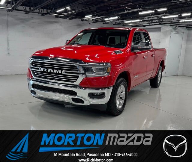 Flame Red Clearcoat 2021 RAM 1500 Laramie Quad Cab 4WD Pickup Truck Four-Wheel Drive 8-Speed Automatic