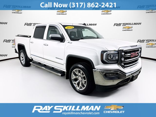 White Frost 2018 GMC Sierra 1500 SLT Crew Cab 4WD Pickup Truck Four-Wheel Drive 6-Speed Automatic Overdrive