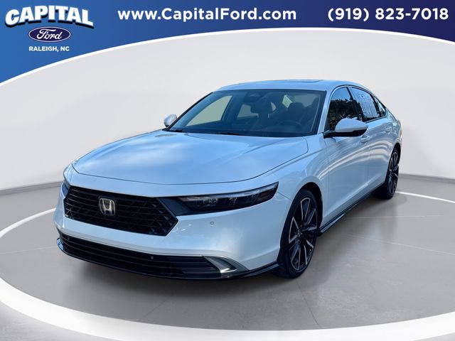 Platinum White Pearl 2023 Honda Accord Hybrid Sedan Front-Wheel Drive Continuously Variable Transmission