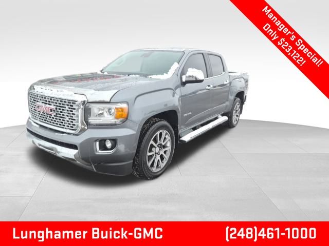 Gray (Satin Steel Metallic) 2019 GMC Canyon Denali Crew Cab 4WD Pickup Truck Four-Wheel Drive 6-Speed Automatic
