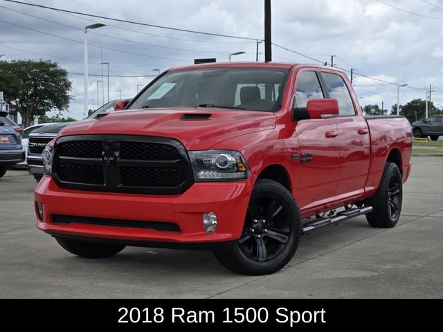 Flame Red 2018 RAM 1500 Sport Crew Cab 4WD Pickup Truck Four-Wheel Drive 8-Speed Automatic